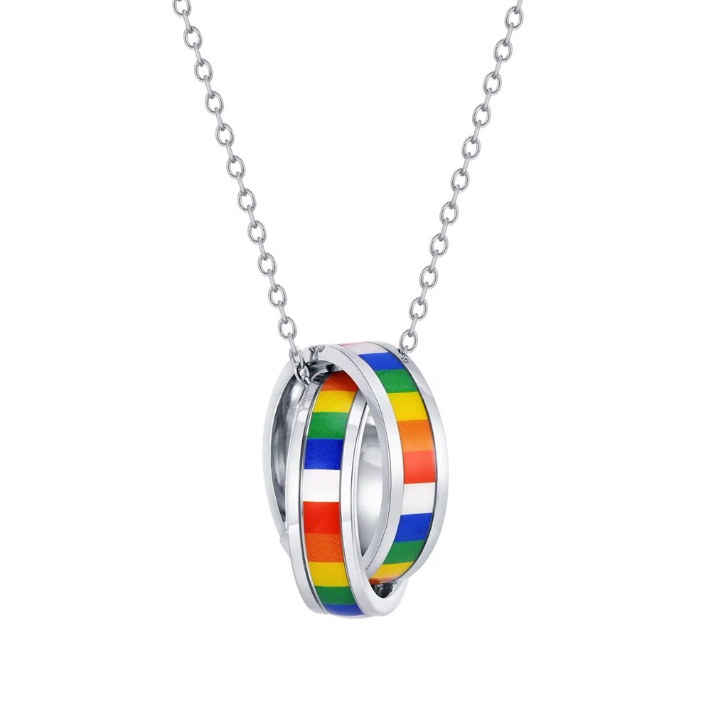 Pride Ring Pendant Necklace 316L Stainless Steel